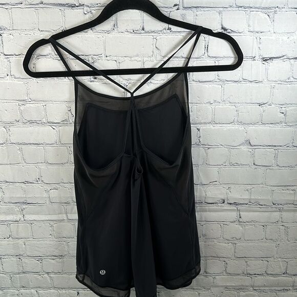 🖤 Lululemon Black Mix and Mesh Flow Tank - Size 4 - Picture 2 of 4
